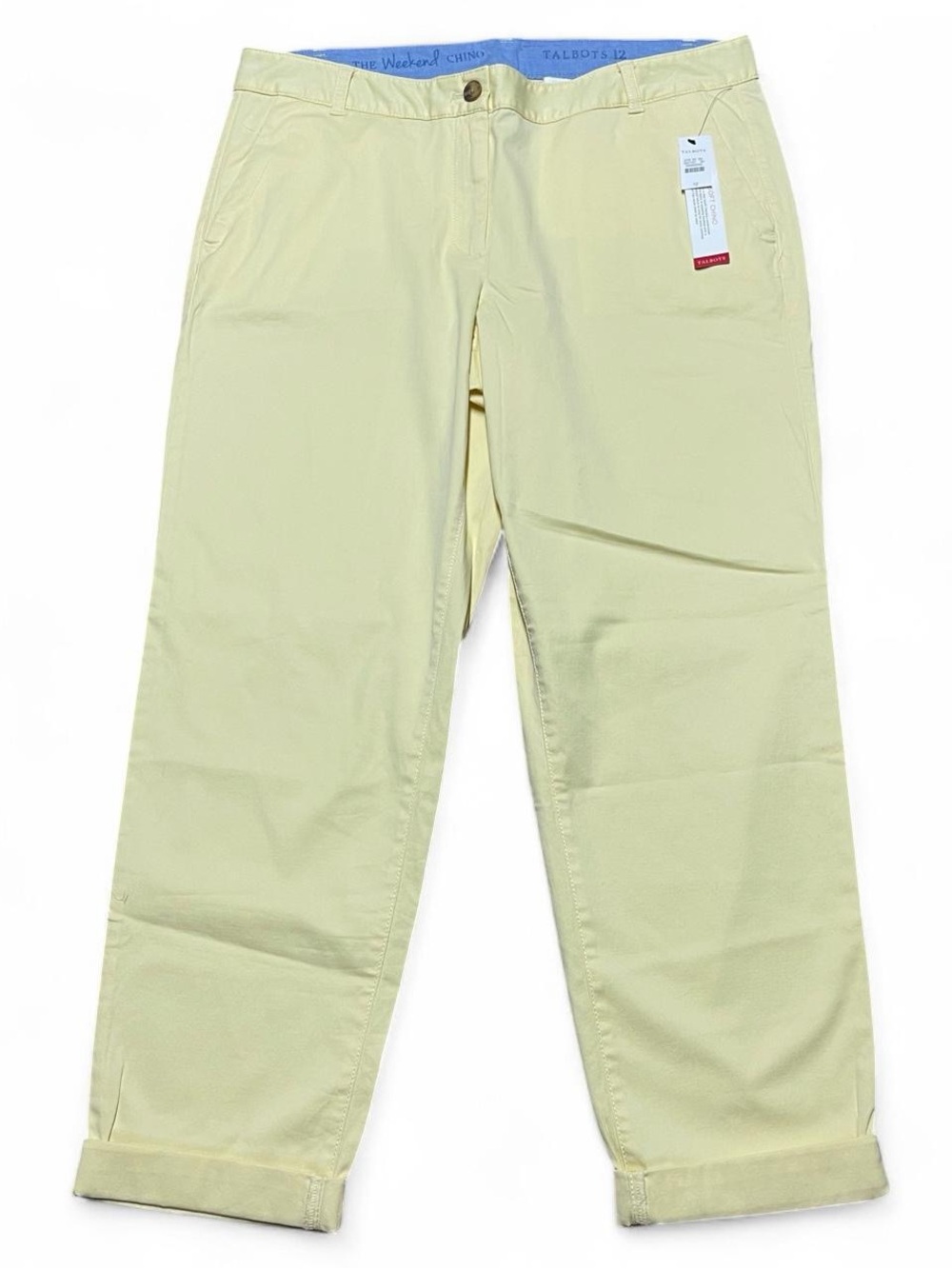 NWT Talbots Women’s Super Soft The Weekend Chino Yellow Stretch Size 12 Vacation